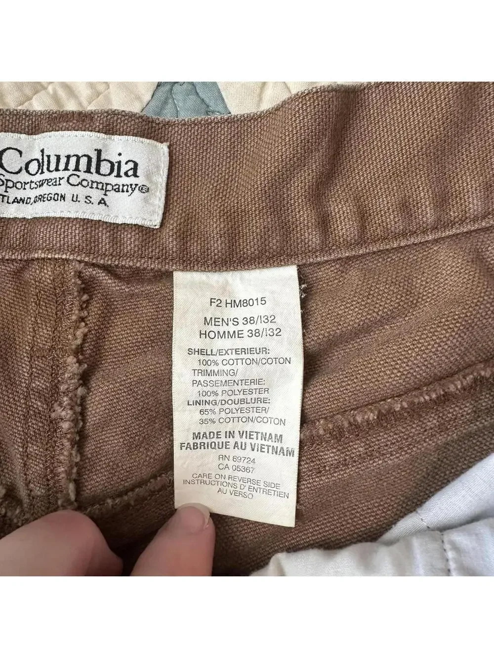 Vintage Columbia color block pants two tone brown size 38x32 pants
